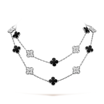[VA]CLOVER 20 MOTIVE ONYX DIAMANT SILBER