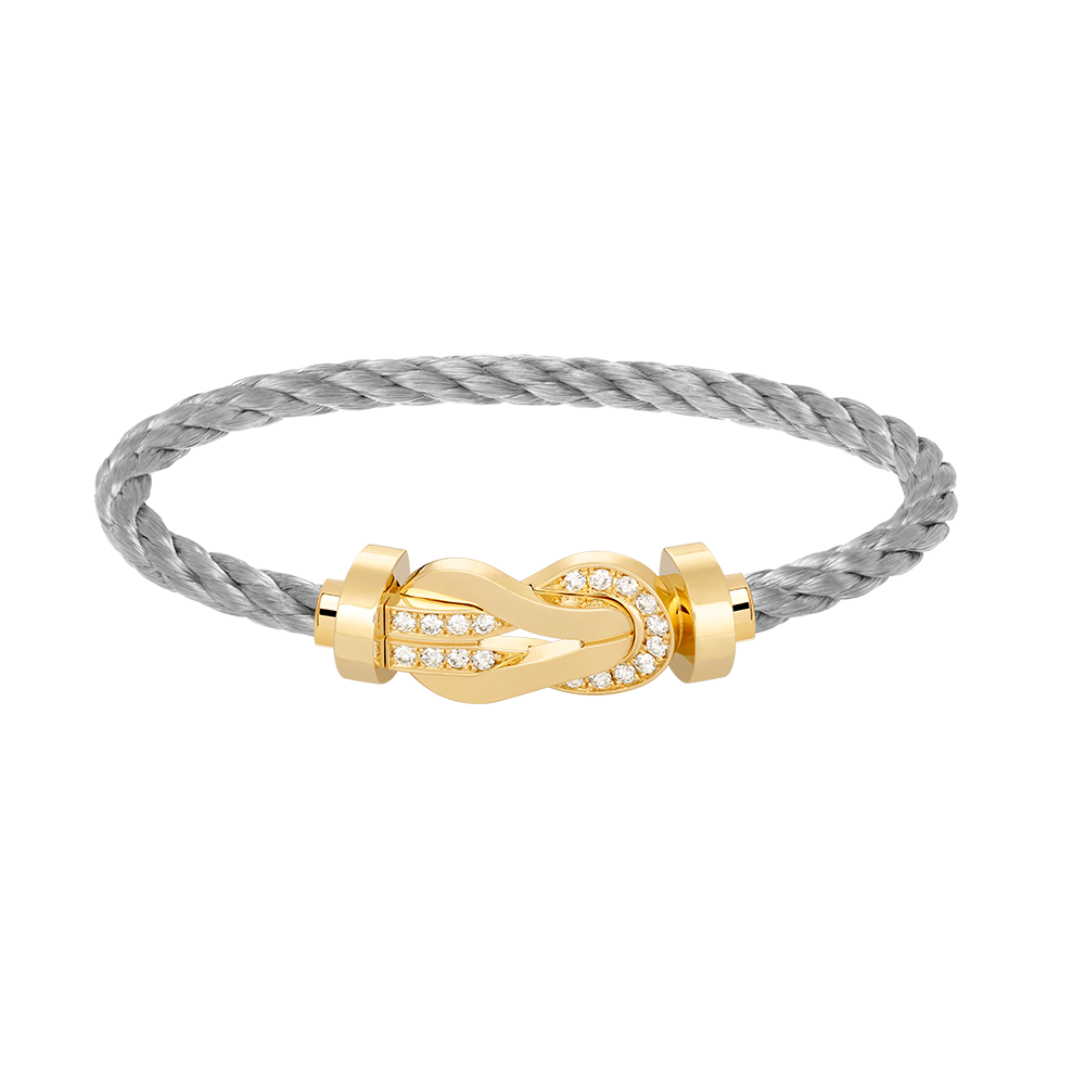 [VA]CHANCE GROSSES 8-FIGUREN-SCHNALLEN-ARMBAND HALBDIAMANT GOLD
