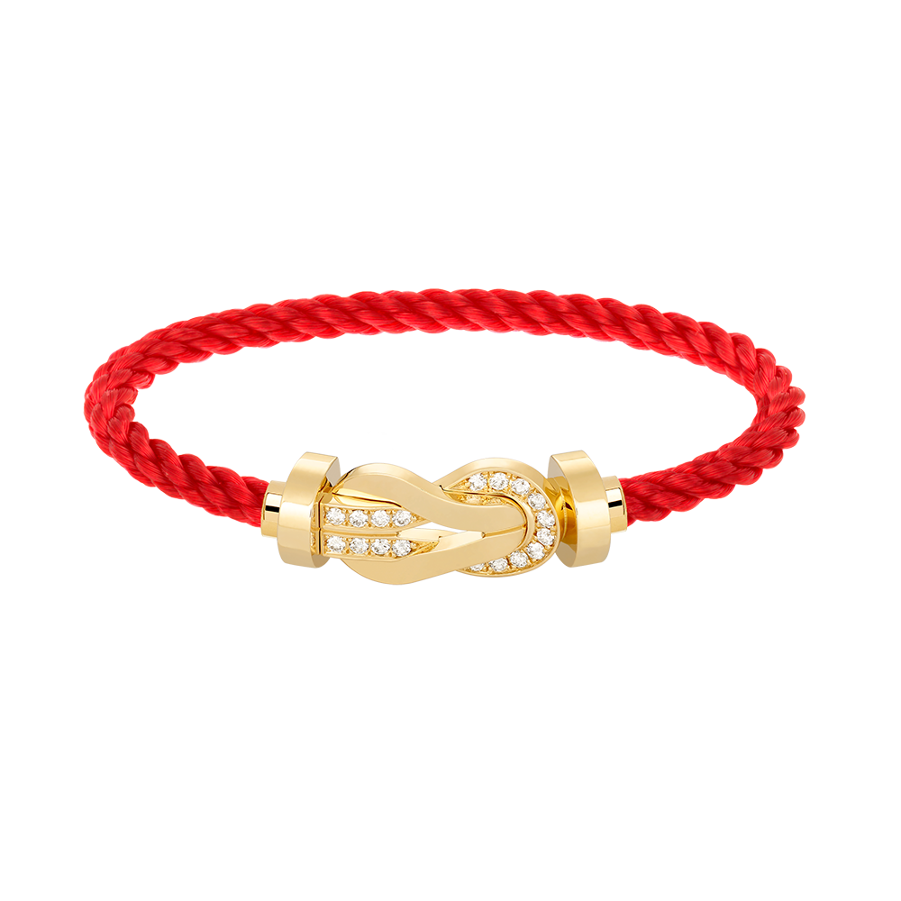 [VA]CHANCE GROSSES 8-FIGUREN-SCHNALLEN-ARMBAND HALBDIAMANT GOLD
