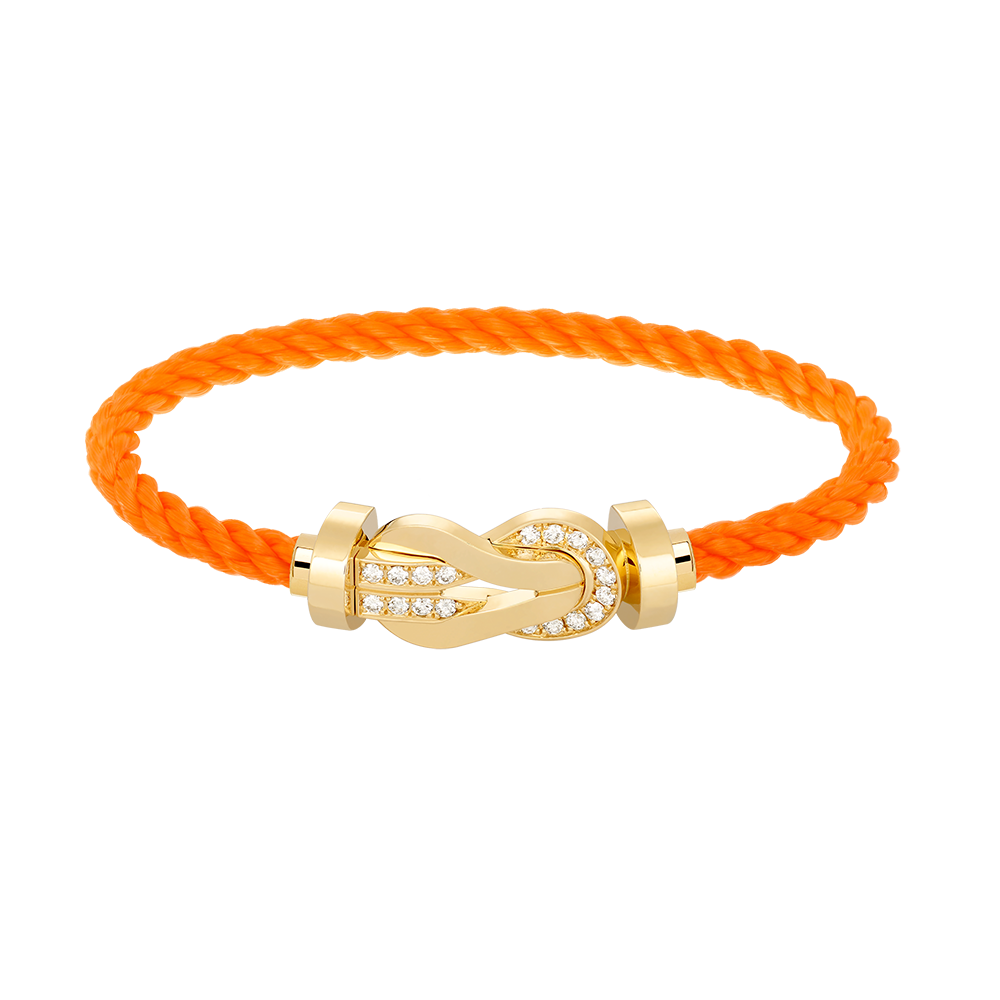[VA]CHANCE GROSSES 8-FIGUREN-SCHNALLEN-ARMBAND HALBDIAMANT GOLD