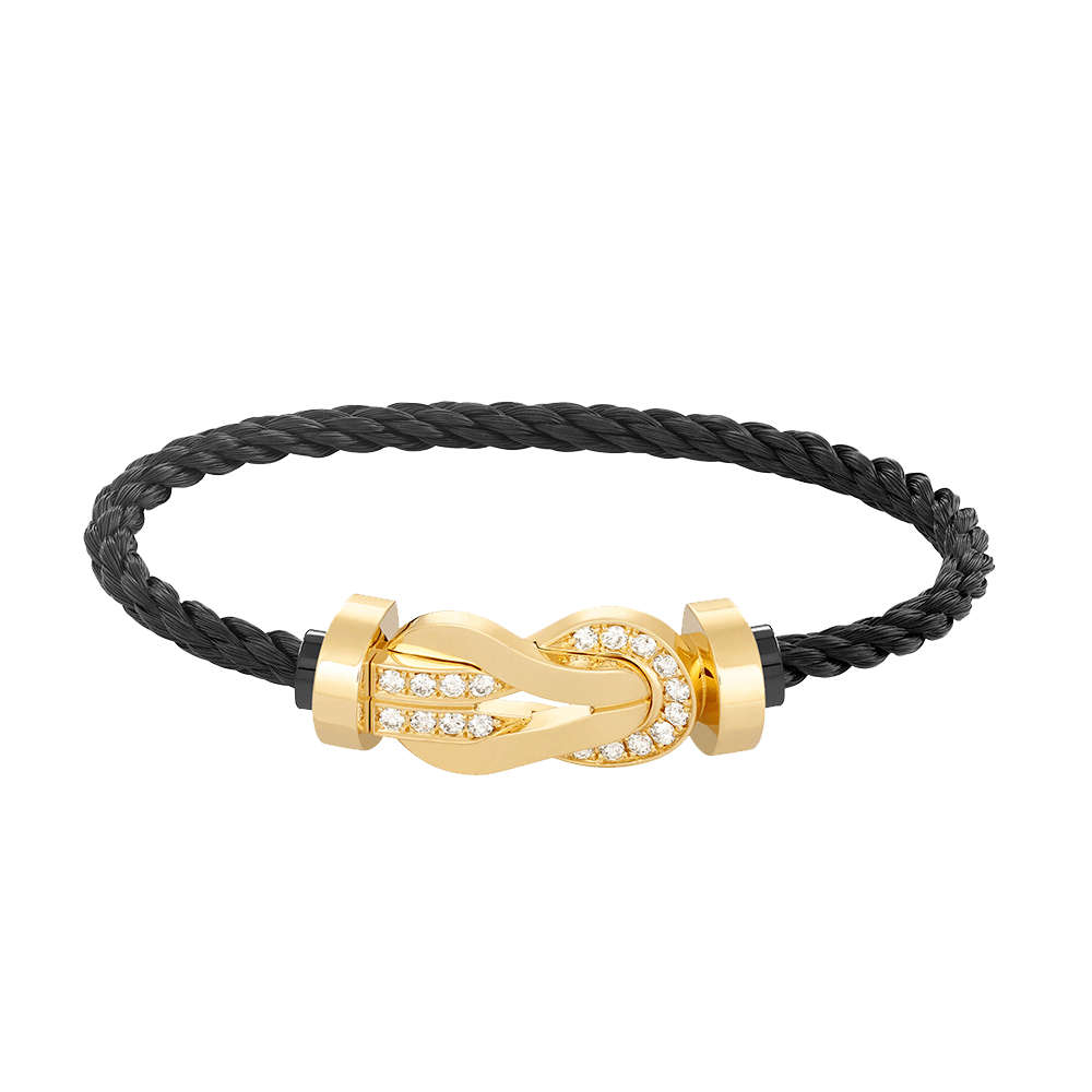 [VA]CHANCE GROSSES 8-FIGUREN-SCHNALLEN-ARMBAND HALBDIAMANT GOLD