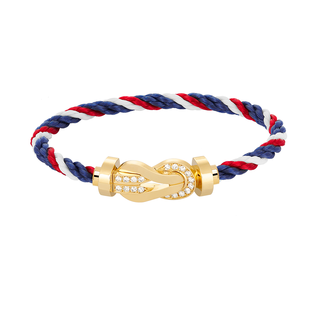 [VA]CHANCE GROSSES 8-FIGUREN-SCHNALLEN-ARMBAND HALBDIAMANT GOLD