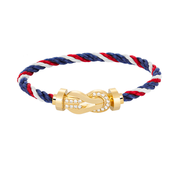 [VA]CHANCE GROSSES 8-FIGUREN-SCHNALLEN-ARMBAND HALBDIAMANT GOLD
