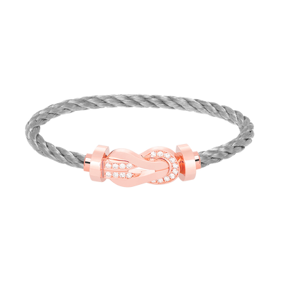 [VA]CHANCE LARGE 8 FIGURE BUCKLE HALF DIAMOND BRACELET ROSE GOLD