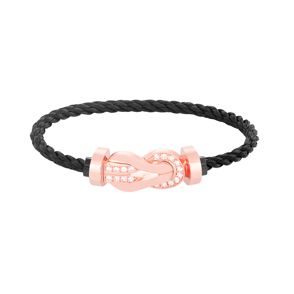 [VA]CHANCE GROSSES 8-FIGUREN-SCHNALLEN-ARMBAND MIT HALBDIAMANTEN IN ROSEGOLD