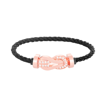 [VA]CHANCE GROSSES 8-FIGUREN-SCHNALLEN-ARMBAND MIT HALBDIAMANTEN IN ROSEGOLD