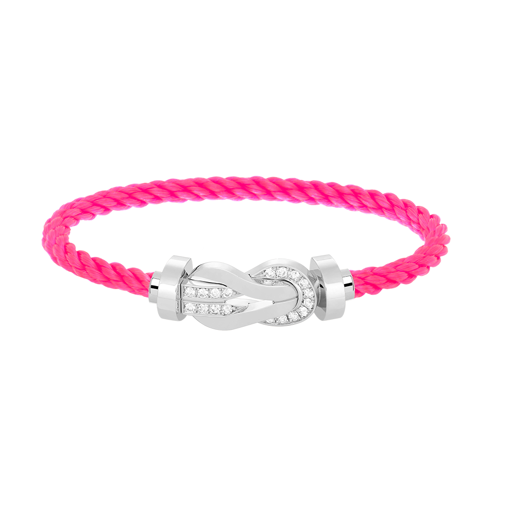 [VA]CHANCE GROSSES 8-FIGUREN-SCHNALLEN-ARMBAND MIT HALBDIAMANTEN SILBER