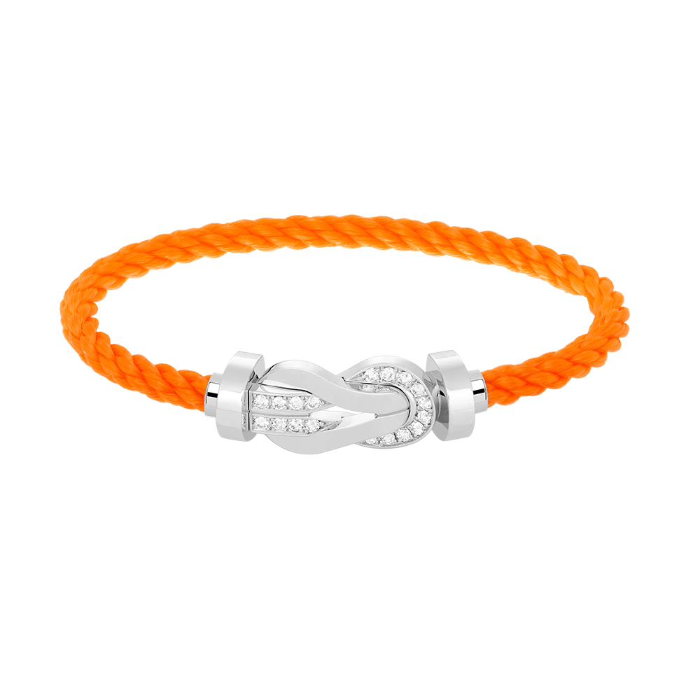 [VA]CHANCE GROSSES 8-FIGUREN-SCHNALLEN-ARMBAND MIT HALBDIAMANTEN SILBER