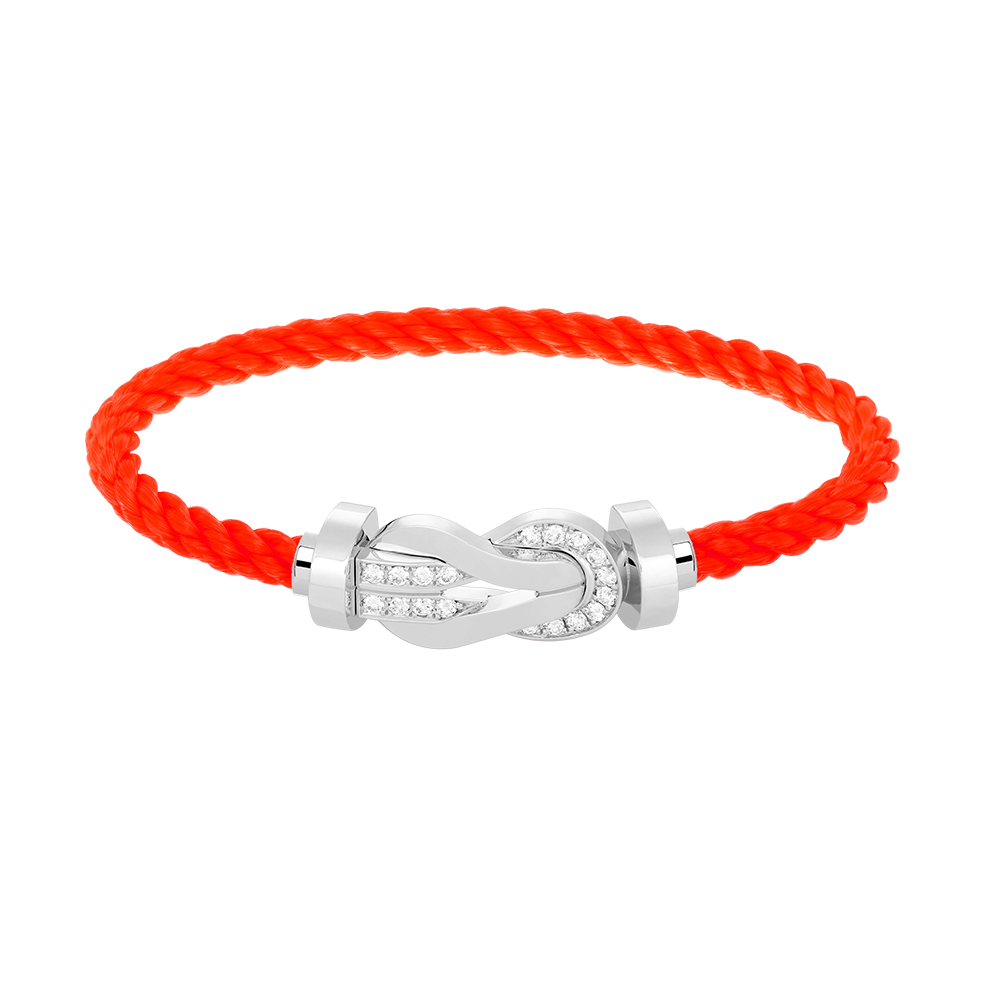 [VA]CHANCE GROSSES 8-FIGUREN-SCHNALLEN-ARMBAND MIT HALBDIAMANTEN SILBER