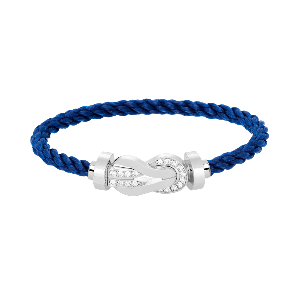 [VA]CHANCE GROSSES 8-FIGUREN-SCHNALLEN-ARMBAND MIT HALBDIAMANTEN SILBER