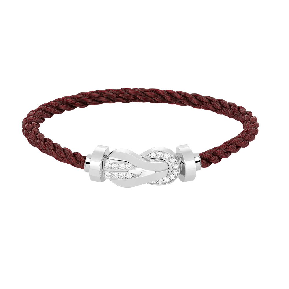 [VA]CHANCE GROSSES 8-FIGUREN-SCHNALLEN-ARMBAND MIT HALBDIAMANTEN SILBER