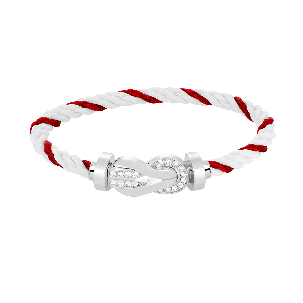 [VA]CHANCE GROSSES 8-FIGUREN-SCHNALLEN-ARMBAND MIT HALBDIAMANTEN SILBER