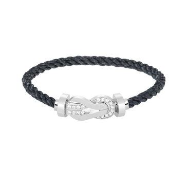 [VA]CHANCE GROSSES 8-FIGUREN-SCHNALLEN-ARMBAND MIT HALBDIAMANTEN SILBER