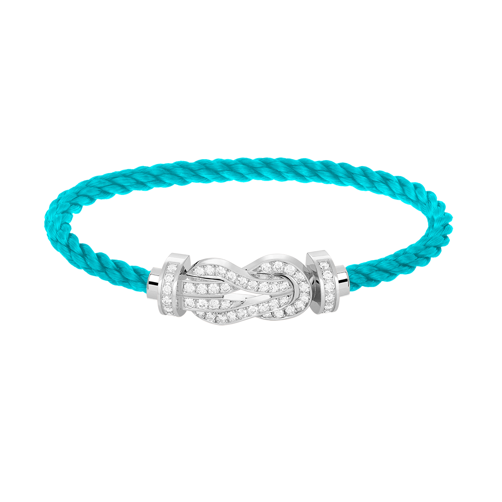 [VA]CHANCE LARGE 8 FIGURE BUCKLE FULL DIAMOND BRACELET SILVER