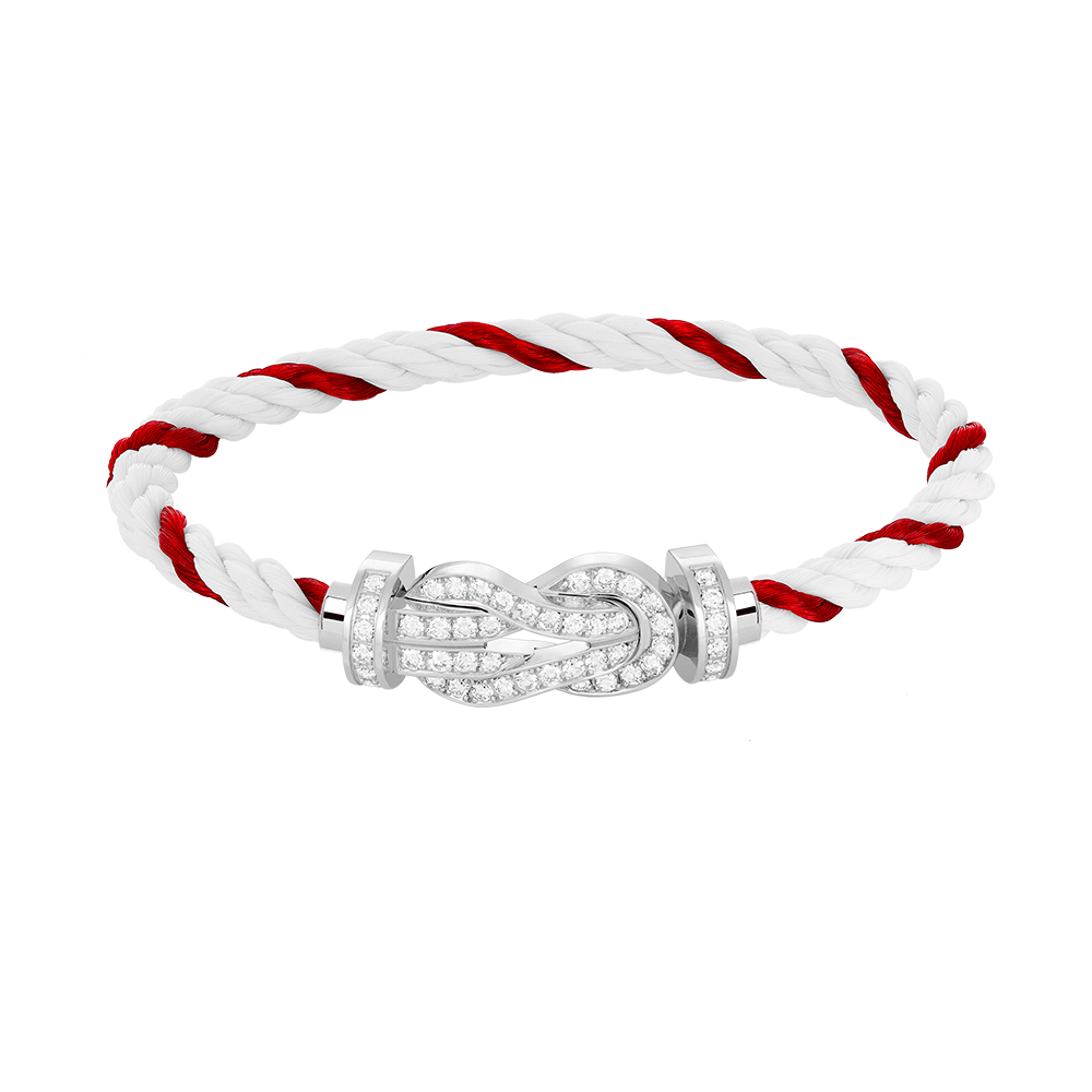 [VA]CHANCE LARGE 8 FIGURE BUCKLE FULL DIAMOND BRACELET SILVER