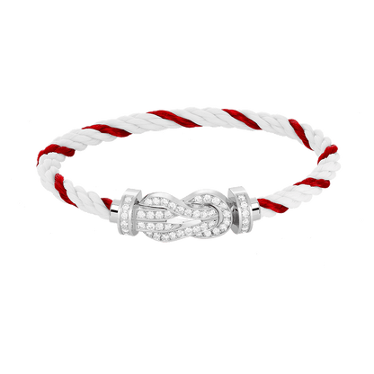 [VA]CHANCE LARGE 8 FIGURE BUCKLE FULL DIAMOND BRACELET SILVER
