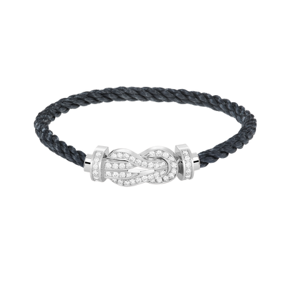 [VA]CHANCE LARGE 8 FIGURE BUCKLE FULL DIAMOND BRACELET SILVER