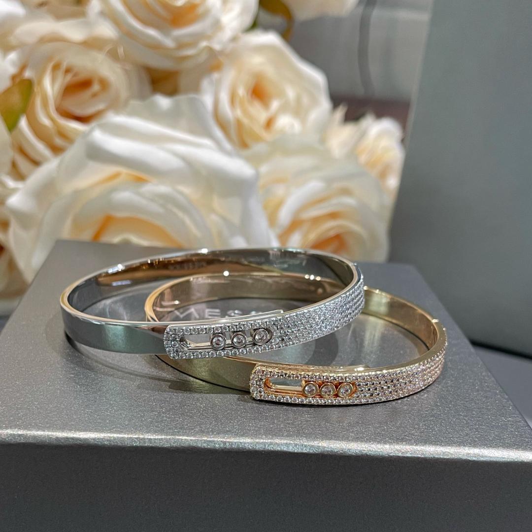 [VA]Move Noa Rose Gold Pavé Diamond Bangle Bracelet