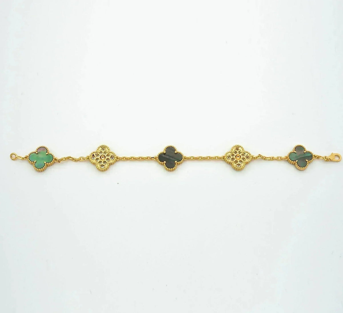 [VA]LUCKY CLOVER 5-MOTIF BRACELET - GREY MOTHER-OF-PEARL COLLECTION