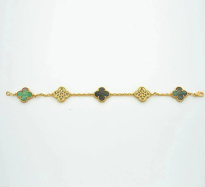 [VA]LUCKY CLOVER 5-MOTIF BRACELET - GREY MOTHER-OF-PEARL COLLECTION