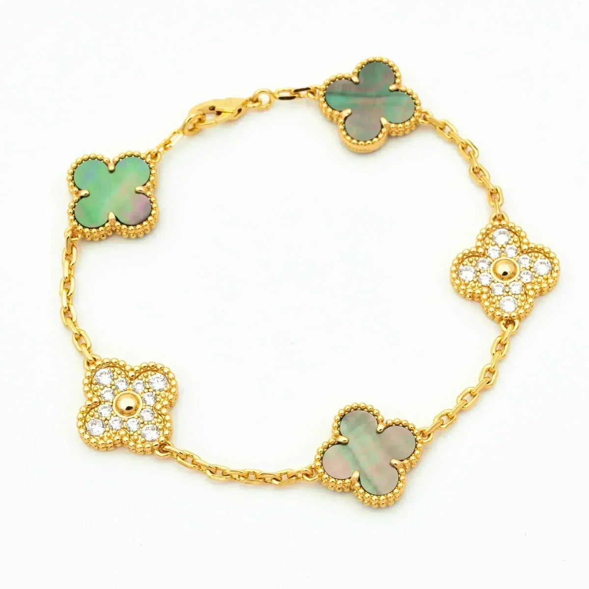 [VA]LUCKY CLOVER 5-MOTIF BRACELET - GREY MOTHER-OF-PEARL COLLECTION