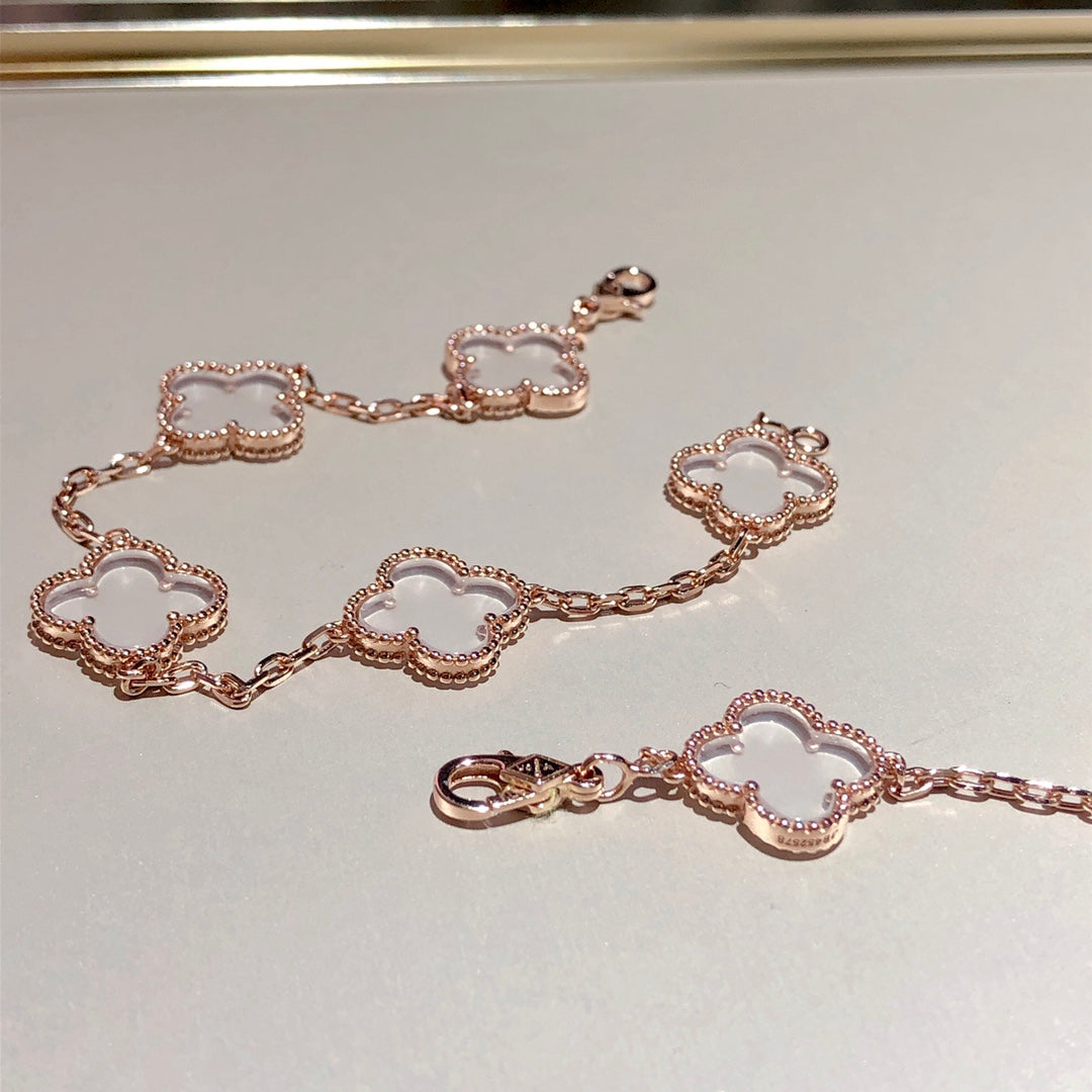 [VA]CLOVER 5-MOTIV-ARMBAND AUS BERGKRISTALL