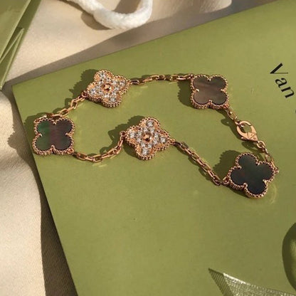 [VA]LUCKY CLOVER 5-MOTIF BRACELET - GREY MOTHER-OF-PEARL COLLECTION