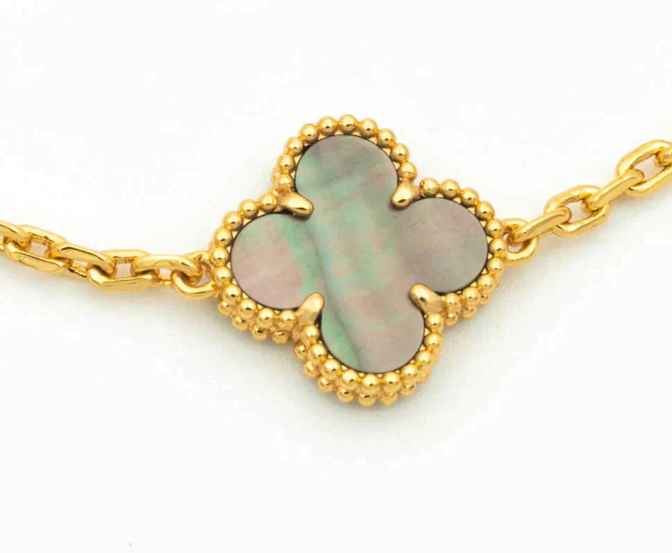 [VA]LUCKY CLOVER 5-MOTIF BRACELET - GREY MOTHER-OF-PEARL COLLECTION