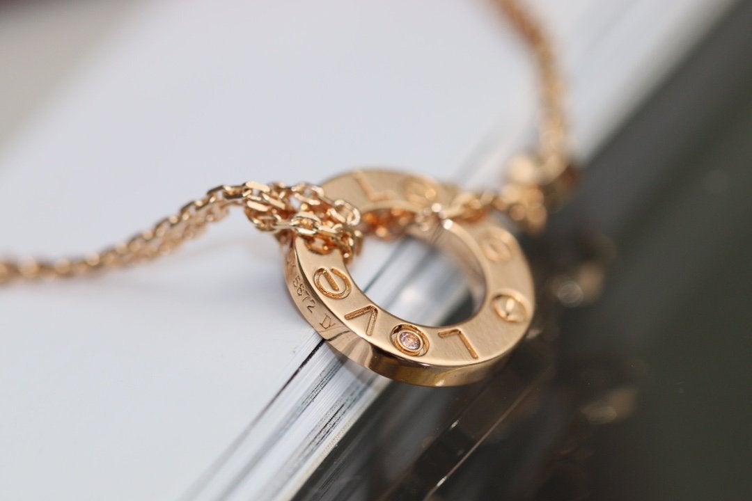 [VA]LOVE HALSKETTE VERSTELLBAR ROSÉGOLD 2 DIAMANTEN