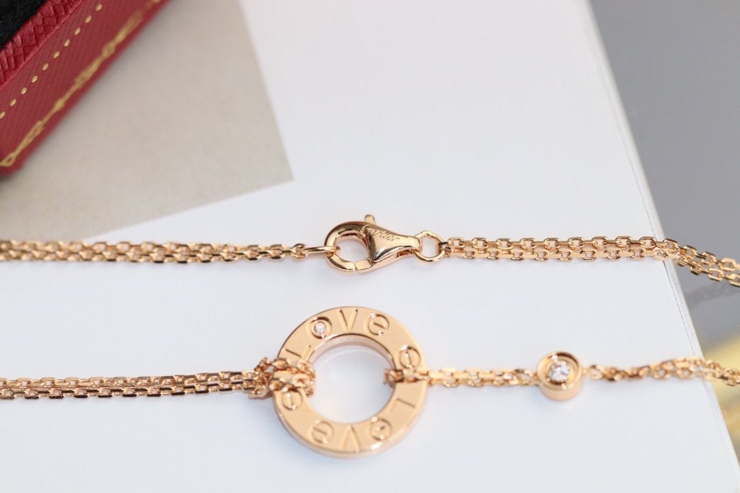 [VA]LOVE HALSKETTE VERSTELLBAR ROSÉGOLD 2 DIAMANTEN