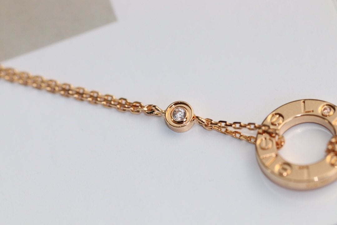 [VA]LOVE HALSKETTE VERSTELLBAR ROSÉGOLD 2 DIAMANTEN