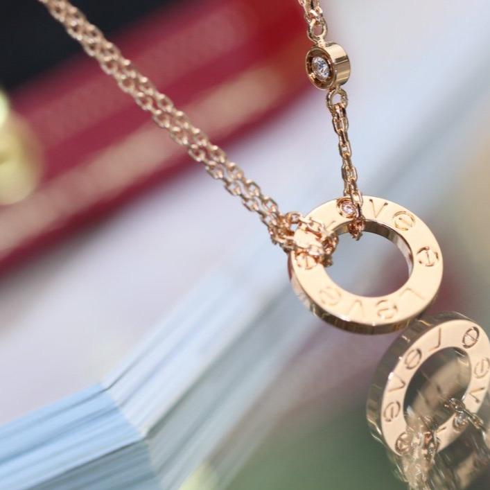 [VA]LOVE HALSKETTE VERSTELLBAR ROSÉGOLD 2 DIAMANTEN