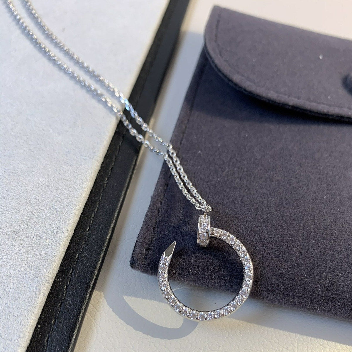 [VA]JUSTE HALSKETTE SILBER DIAMANTEN