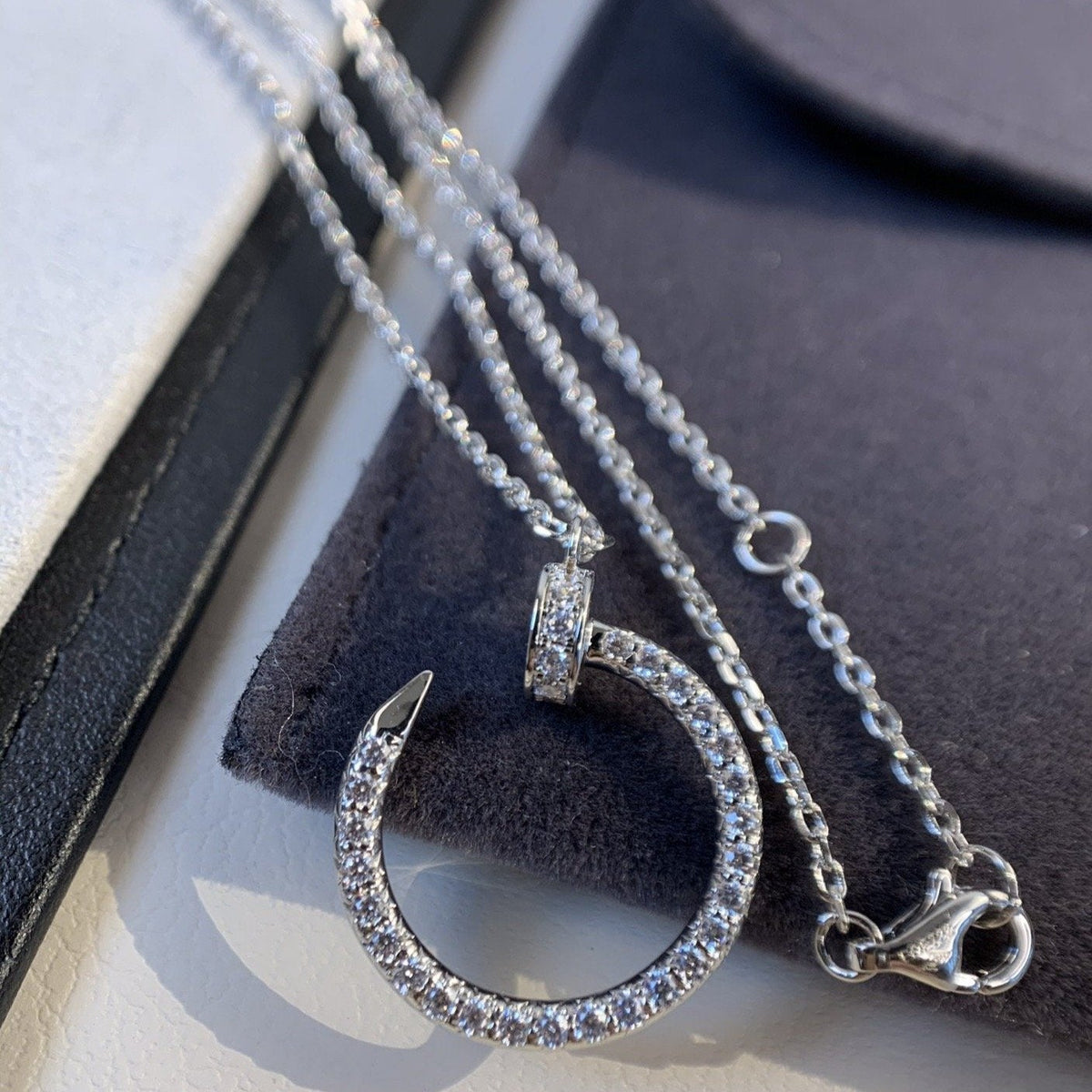 [VA]JUSTE HALSKETTE SILBER DIAMANTEN