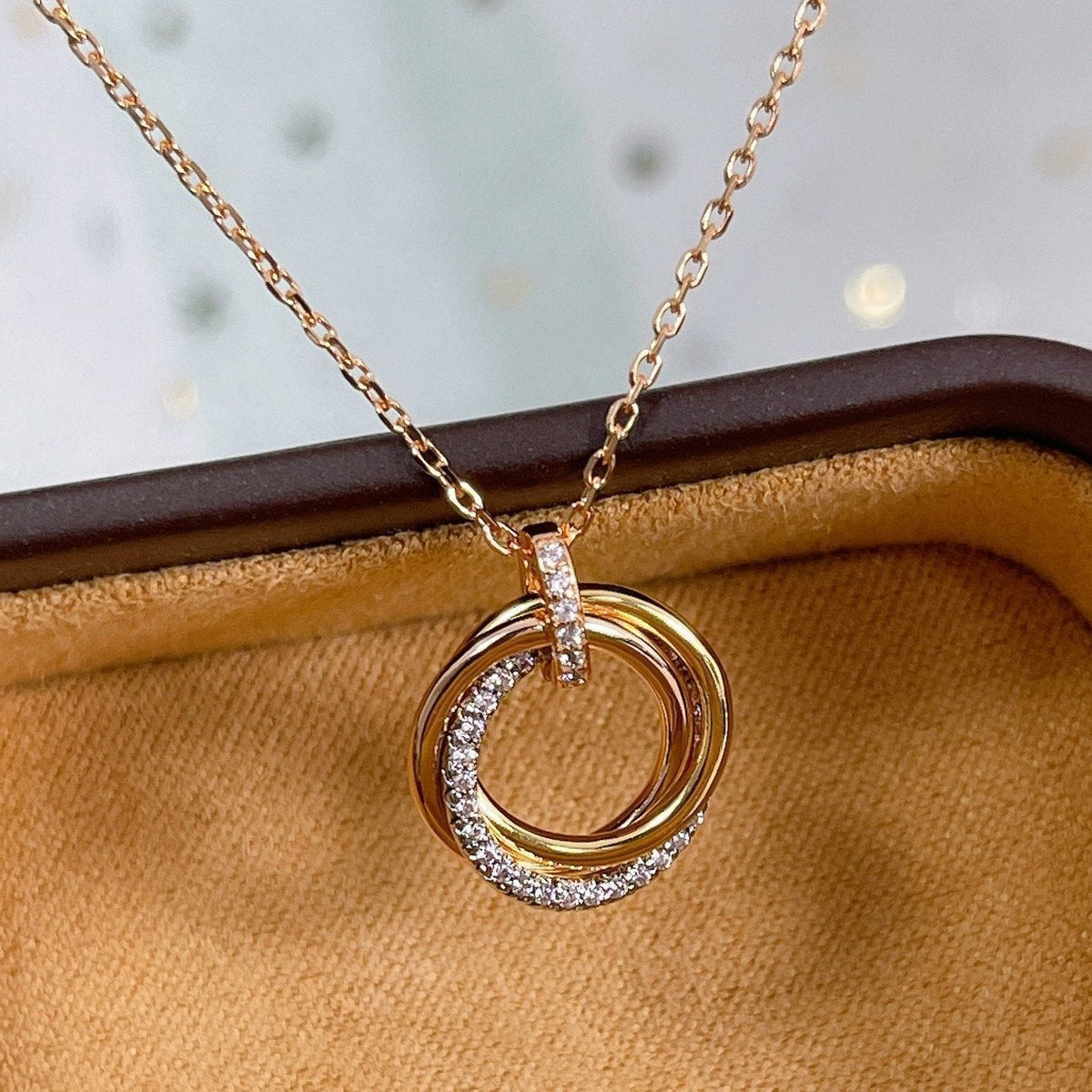 [VA]TRINITY-HALSKETTE SILBER GOLD ROSÉGOLD DIAMANTEN