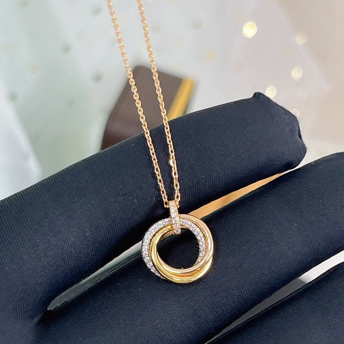 [VA]TRINITY-HALSKETTE SILBER GOLD ROSÉGOLD DIAMANTEN