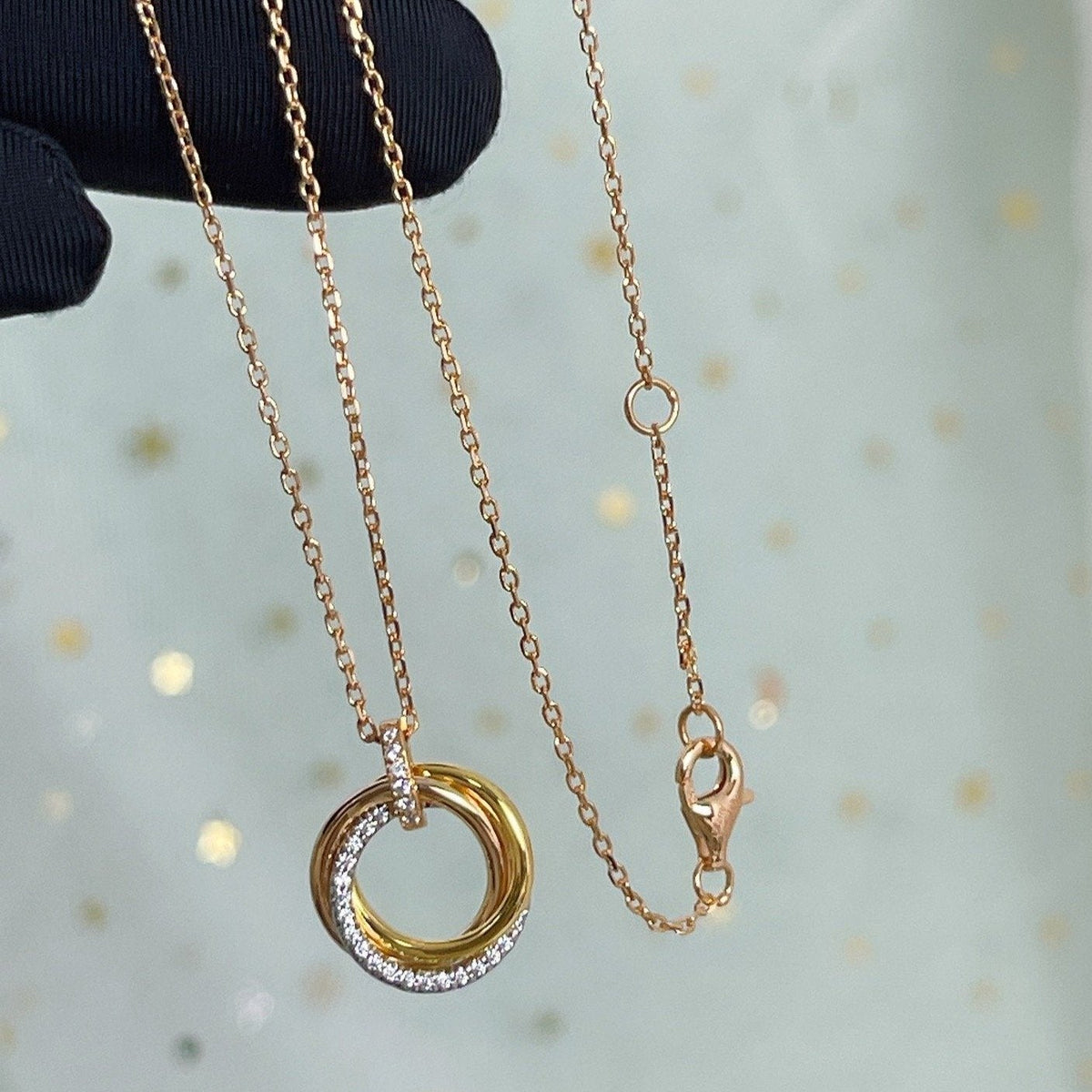 [VA]TRINITY-HALSKETTE SILBER GOLD ROSÉGOLD DIAMANTEN