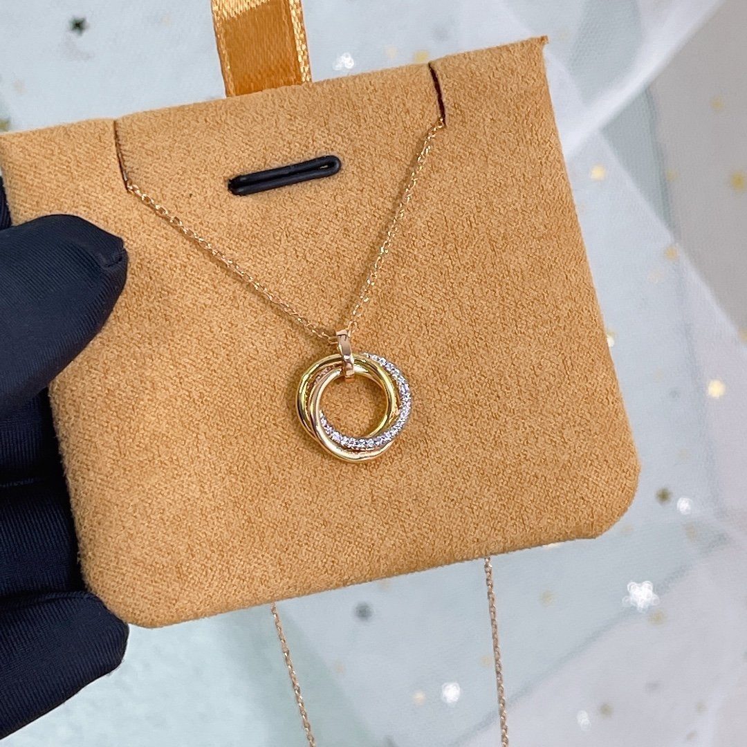 [VA]TRINITY-HALSKETTE SILBER GOLD ROSÉGOLD DIAMANTEN