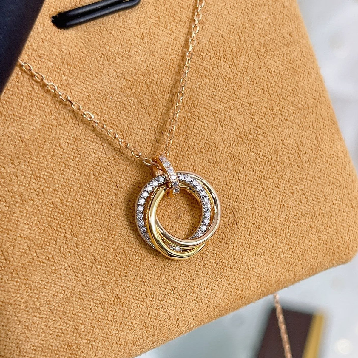 [VA]TRINITY-HALSKETTE SILBER GOLD ROSÉGOLD DIAMANTEN