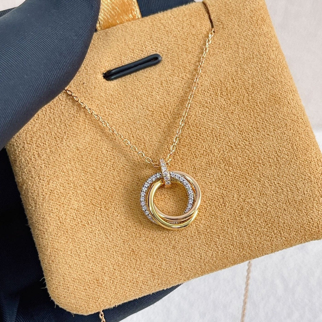 [VA]TRINITY-HALSKETTE SILBER GOLD ROSÉGOLD DIAMANTEN