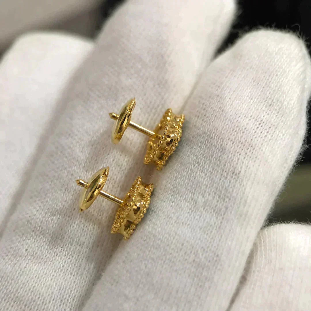 [VA]CLOVER MINI OHRRINGE 9,5 MM MALACHIT