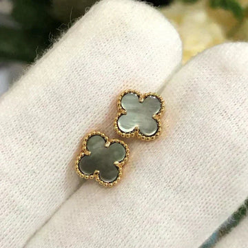 [VA]CLOVER MINI 9,5 MM OHRRINGE AUS GRAUEM PERLMUTT