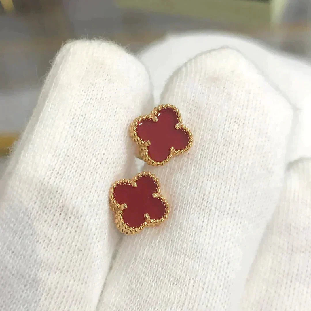 [VA]クローバーミニ 9.5mm カーネリアン イヤリング