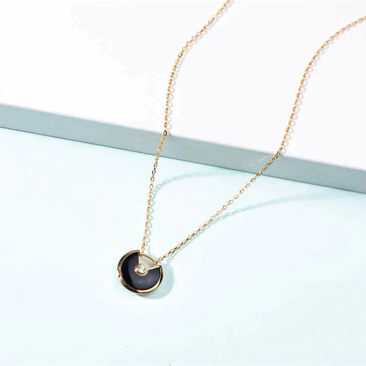 [VA]AMULETTE GOLD KARNEOL ONYX HALSKETTE