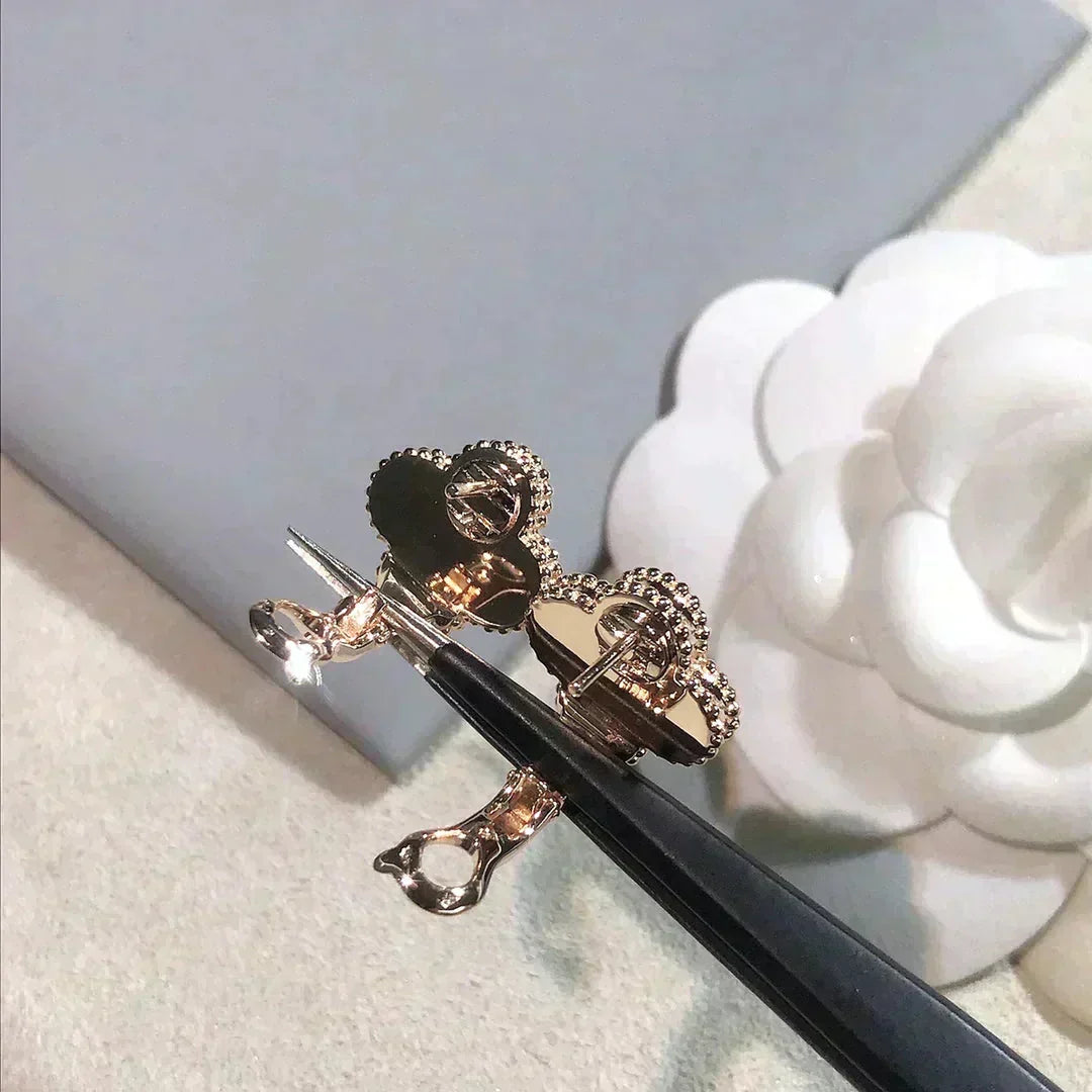 [VA]CLOVER MEDIUM 1 MOTIV ROSA PERLMUTT DIAMANT OHRRINGE