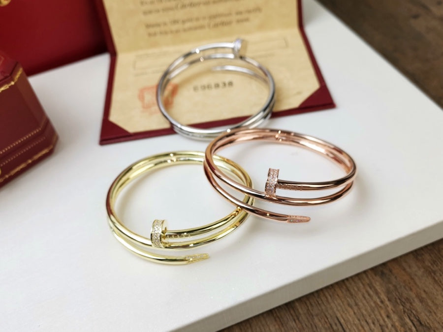 [VA]JUSTE UN CLOU ARMBAND 3,5 MM DOPPELREIHIG MIT DIAMANTEN