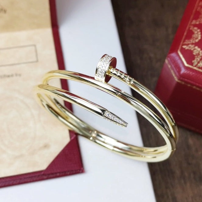 [VA]JUSTE UN CLOU ARMBAND 3,5 MM DOPPELREIHIG MIT DIAMANTEN