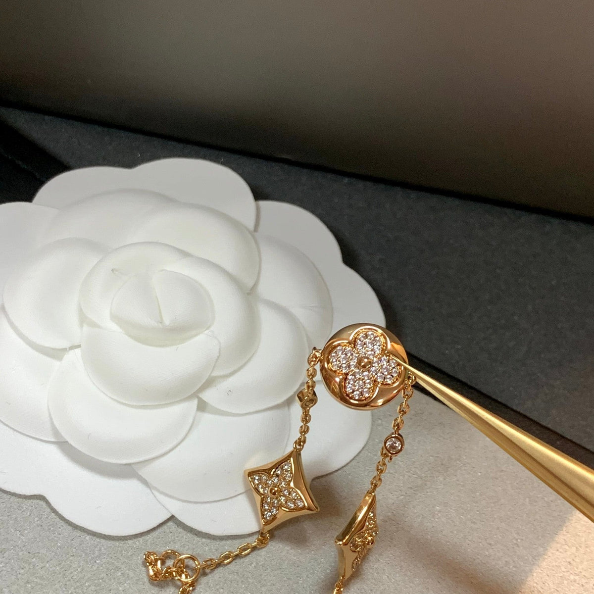 [VA]STAR AND SUN 4 MOTIFS GOLD DIAMONDS BRACELET