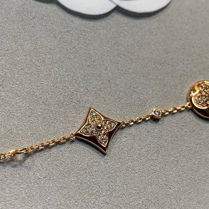 [VA]STAR AND SUN 4 MOTIFS GOLD DIAMONDS BRACELET