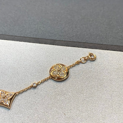 [VA]STAR AND SUN 4 MOTIFS GOLD DIAMONDS BRACELET